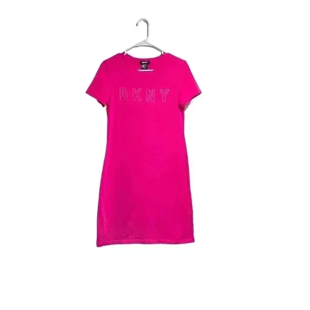 Bright Pink DKNY T-Shirt Dress - Casual & Stylish - Picture 7 of 14
